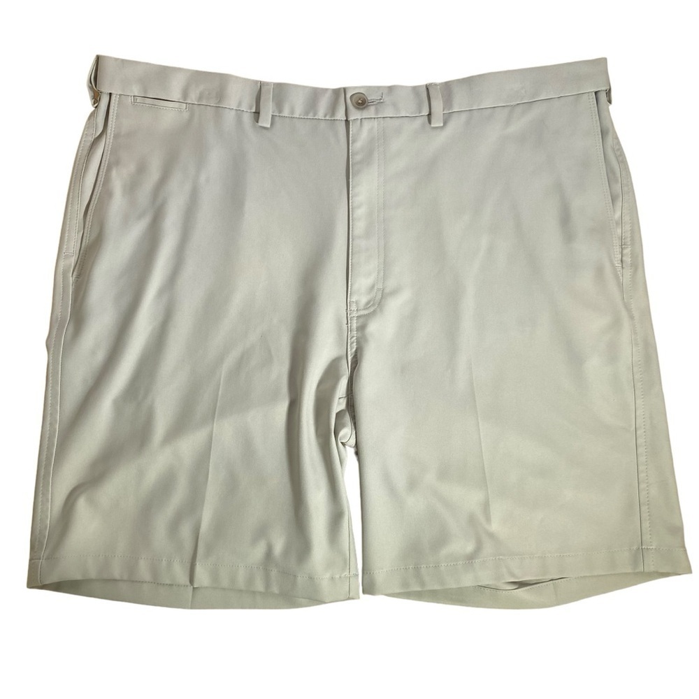 Haggar Cool Pro 18 Light Taupe Golf Short Big men's sz 44 adjustable waist band